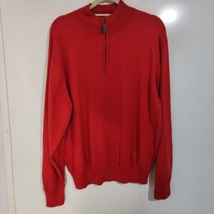 Men's Orvis Red Half-Zip Sweater, Size Large